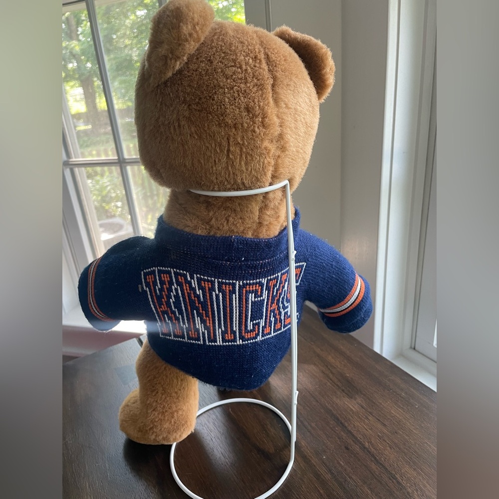 Vintage Roxbury Knicks Plush Bear with Blue Sweater - Picture 2 of 5